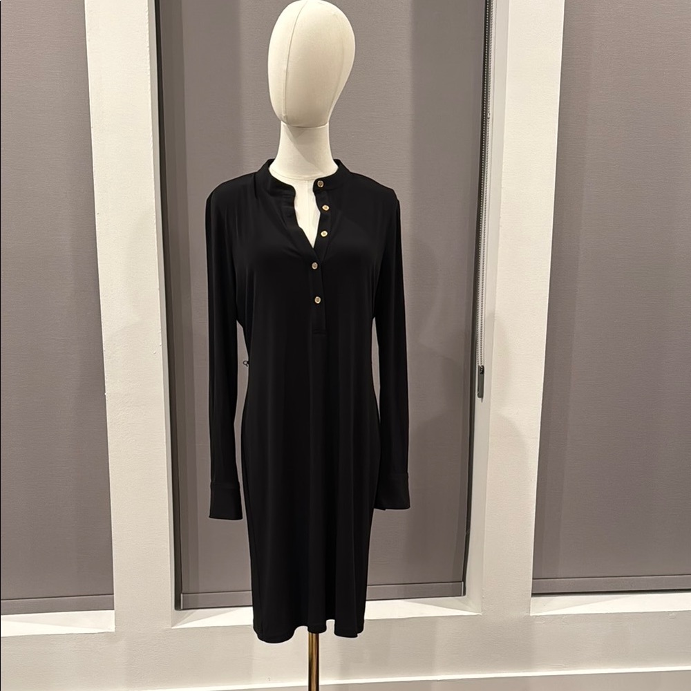Chic Black Button-Down Dress